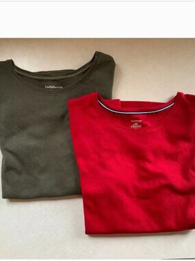Two Croft and Barrow Medium Short Sleeve Crewneck Classic Tee Shirts